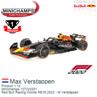 Product 1:12 | Minichamps 127222201 | Red Bull Racing Honda RB18 2022 - M.Verstappen