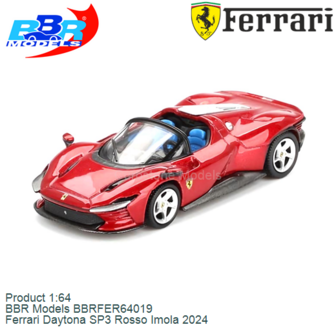 Product 1:64 | BBR Models BBRFER64019 | Ferrari Daytona SP3 Rosso Imola 2024