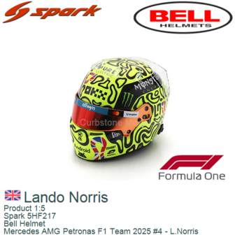 Product 1:5 | Spark 5HF217 | Bell Helmet | Mercedes AMG Petronas F1 Team 2025 #4 - L.Norris