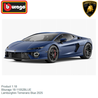 Product 1:18 | Bburago 18-11052BLUE | Lamborghini Temerario Blue 2025