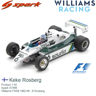 Product 1:43 | Spark S7499 | Williams FW08 1982 #6 - K.Rosberg