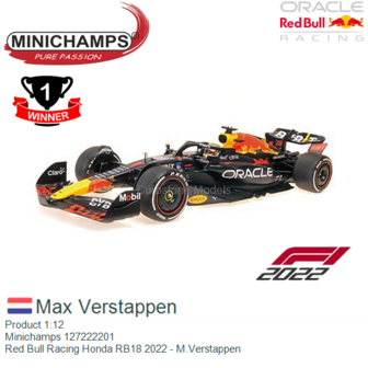 Product 1:12 | Minichamps 127222201 | Red Bull Racing Honda RB18 2022 - M.Verstappen