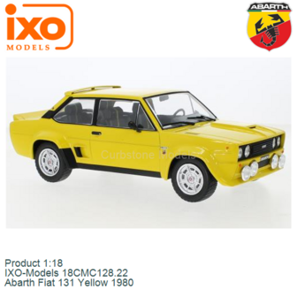 Product 1:18 | IXO-Models 18CMC128.22 | Abarth Fiat 131 Yellow 1980
