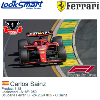 Product 1:18 | Looksmart LS18F1059 | Scuderia Ferrari SF-24 2024 #55 - C.Sainz