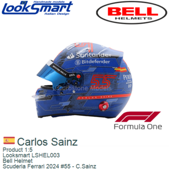 Product 1:5 | Looksmart LSHEL003 | Bell Helmet | Scuderia Ferrari 2024 #55 - C.Sainz