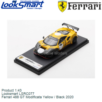 Product 1:43 | Looksmart LSRC077 | Ferrari 488 GT Modificata Yellow / Black 2020