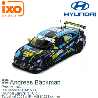 Product 1:43 | IXO-Models GTM158B | Hyundai Elantra N TCR | Target srl 2021 #19 - A.B&amp;#228;ckman