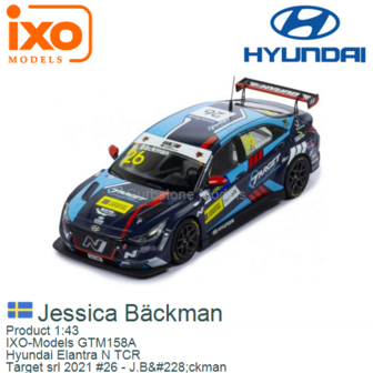 Product 1:43 | IXO-Models GTM158A | Hyundai Elantra N TCR | Target srl 2021 #26 - J.B&amp;#228;ckman