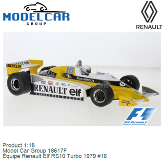 Product 1:18 | Model Car Group 18617F | &Eacute;quipe Renault Elf RS10 Turbo 1979 #16