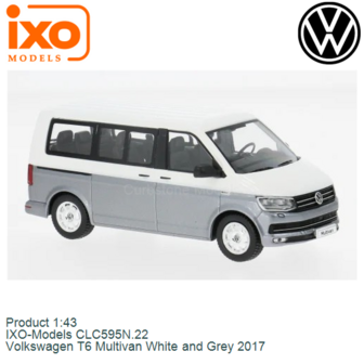 Product 1:43 | IXO-Models CLC595N.22 | Volkswagen T6 Multivan White and Grey 2017