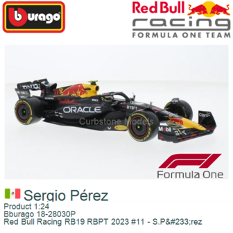Product 1:24 | Bburago 18-28030P | Red Bull Racing RB19 RBPT 2023 #11 - S.P&amp;#233;rez