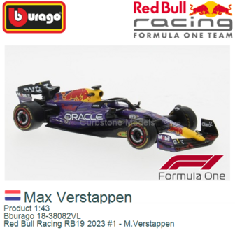 Product 1:43 | Bburago 18-38082VL | Red Bull Racing RB19 2023 #1 - M.Verstappen