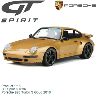 Product 1:18 | GT Spirit GT836 | Porsche 993 Turbo S Goud 2018