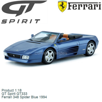 Product 1:18 | GT Spirit GT333 | Ferrari 348 Spider Blue 1994
