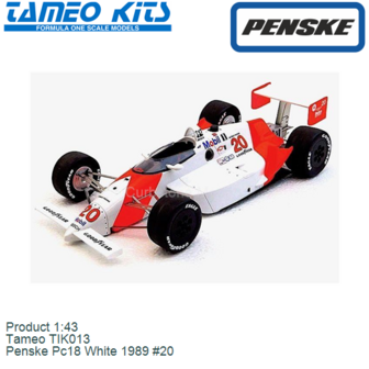 Product 1:43 | Tameo TIK013 | Penske Pc18 White 1989 #20
