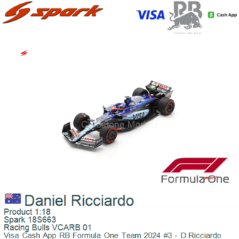 Product 1:18 | Spark 18S663 | Racing Bulls VCARB 01 | Visa Cash App RB Formula One Team 2024 #3 - D.Ricciardo