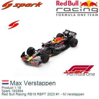 Product 1:18 | Spark 18S894 | Red Bull Racing RB19 RBPT 2023 #1 - M.Verstappen