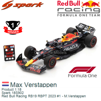 Product 1:18 | Spark 18S902 | Red Bull Racing RB19 RBPT 2023 #1 - M.Verstappen