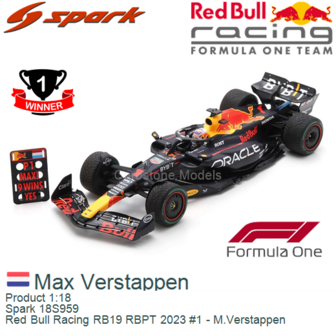 Product 1:18 | Spark 18S959 | Red Bull Racing RB19 RBPT 2023 #1 - M.Verstappen