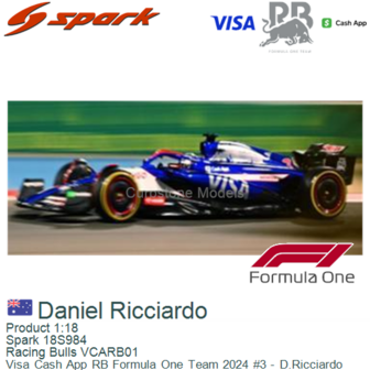 Product 1:18 | Spark 18S984 | Racing Bulls VCARB01 | Visa Cash App RB Formula One Team 2024 #3 - D.Ricciardo