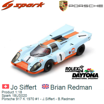 Product 1:18 | Spark 18US020 | Porsche 917 K 1970 #1 - J.Siffert - B.Redman