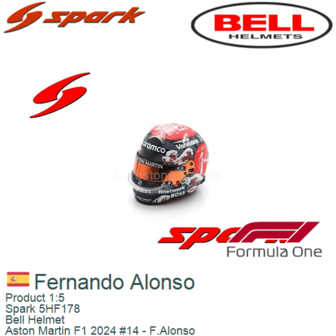 Product 1:5 | Spark 5HF178 | Bell Helmet | Aston Martin F1 2024 #14 - F.Alonso