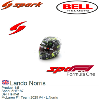 Product 1:5 | Spark 5HF187 | Bell Helmet | McLaren F1 Team 2025 #4 - L.Norris