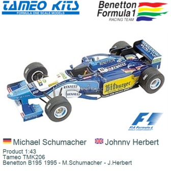 Product 1:43 | Tameo TMK206 | Benetton B195 1995 - M.Schumacher - J.Herbert