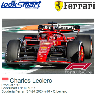 Product 1:18 | Looksmart LS18F1057 | Scuderia Ferrari SF-24 2024 #16 - C.Leclerc