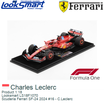 Product 1:18 | Looksmart LS18F1070 | Scuderia Ferrari SF-24 2024 #16 - C.Leclerc