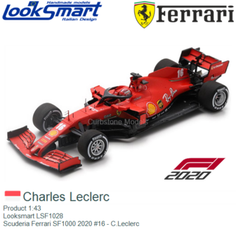 Product 1:43 | Looksmart LSF1028 | Scuderia Ferrari SF1000 2020 #16 - C.Leclerc
