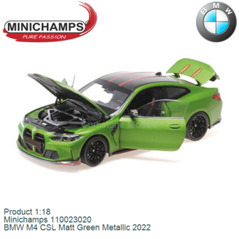 Product 1:18 | Minichamps 110023020 | BMW M4 CSL Matt Green Metallic 2022