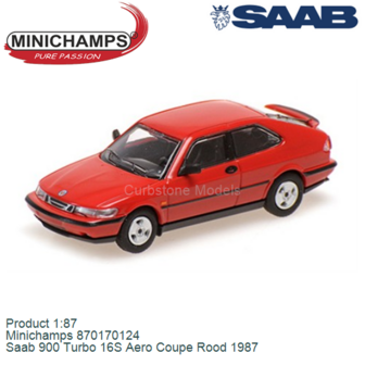 Product 1:87 | Minichamps 870170124 | Saab 900 Turbo 16S Aero Coupe Rood 1987
