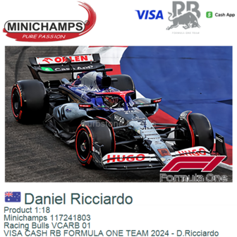 Product 1:18 | Minichamps 117241803 | Racing Bulls VCARB 01 | VISA CASH RB FORMULA ONE TEAM 2024 - D.Ricciardo