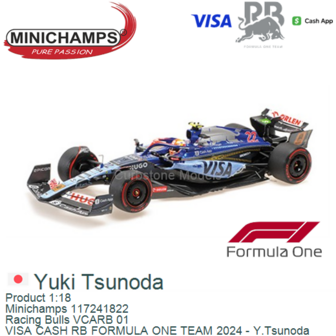 Product 1:18 | Minichamps 117241822 | Racing Bulls VCARB 01 | VISA CASH RB FORMULA ONE TEAM 2024 - Y.Tsunoda