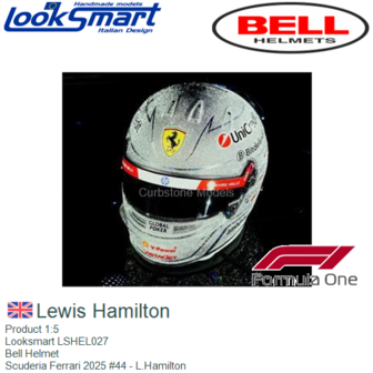 Product 1:5 | Looksmart LSHEL027 | Bell Helmet | Scuderia Ferrari 2025 #44 - L.Hamilton