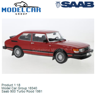 Product 1:18 | Model Car Group 18340 | Saab 900 Turbo Rood 1981
