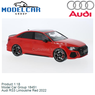Product 1:18 | Model Car Group 18451 | Audi RS3 Limousine Red 2022