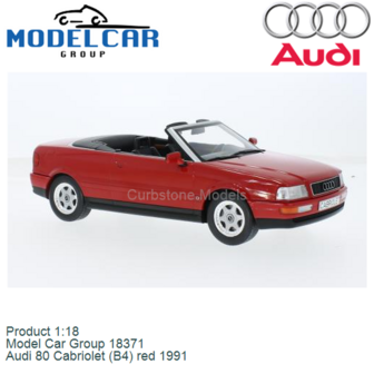 Product 1:18 | Model Car Group 18371 | Audi 80 Cabriolet (B4) red 1991
