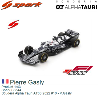 Product 1:43 | Spark S8544 | Scudera Alpha Tauri AT03 2022 #10 - P.Gasly