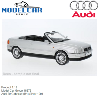 Product 1:18 | Model Car Group 18373 | Audi 80 Cabriolet (B4) Silver 1991