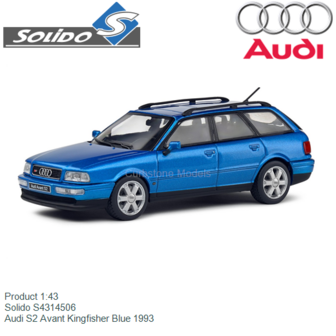 Product 1:43 | Solido S4314506 | Audi S2 Avant Kingfisher Blue 1993