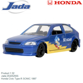 Product 1:32 | Jada 253252055 | Honda Civic Type-R SONIC 1997