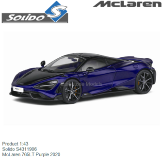 Product 1:43 | Solido S4311906 | McLaren 765LT Purple 2020