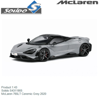 Product 1:43 | Solido S4311905 | McLaren 765LT Ceremic Grey 2020