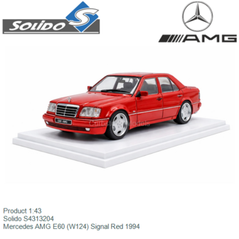 Product 1:43 | Solido S4313204 | Mercedes AMG E60 (W124) Signal Red 1994