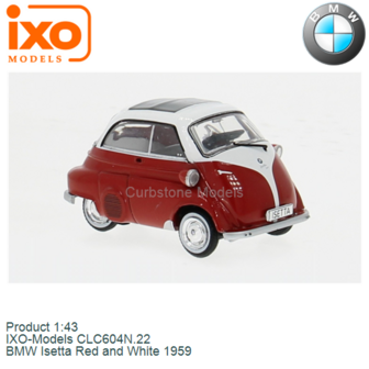 Product 1:43 | IXO-Models CLC604N.22 | BMW Isetta Red and White 1959