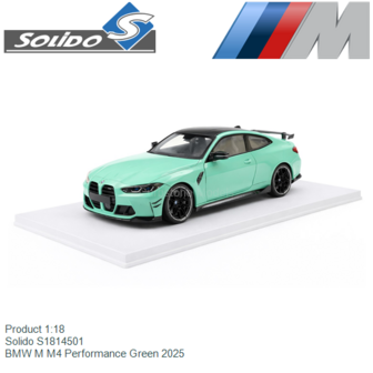Product 1:18 | Solido S1814501 | BMW M M4 Performance Green 2025