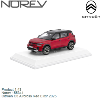 Product 1:43 | Norev 155341 | Citro&euml;n C3 Aircross Red Elixir 2025