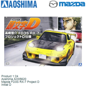 Product 1:24 | Aoshima AO05620 | Mazda FD3S RX-7 Project D | Initial D